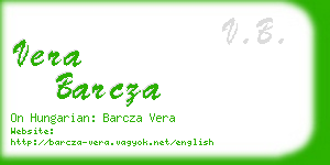 vera barcza business card